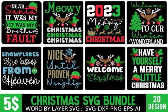 Christmas SVG Bundle for T-Shirt Designs and Graphics