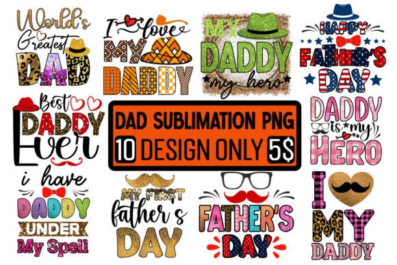Dad Sublimation PNG Design Bundle for Graphics and T-Shirt Designs