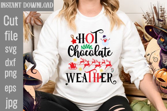 Hot Chocolate Weather SVG Cut File for T-Shirt Designs and Graphics