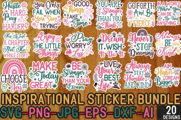 Inspirational Sticker Bundle: Graphics for T-Shirt Designs