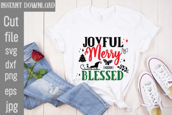 Joyful Merry Blessed SVG Cut File Graphics for T-Shirt Designs